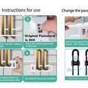 4 Pack Child Proof Sliding Cabinet Door Code Locks Baby Safety Cupboard Locks Adjustable U Shaped Cabinet Latches for Knob Handle Drawers Closet Plastic (4 PCS, White)