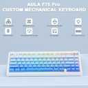 AULA F75 Pro Wireless Mechanical Keyboard,75% Hot Swappable Custom Keyboard,RGB Backlit,Pre-lubed Linear Switches,Side Printed PBT Keycaps Mechanical Gaming Keyboards,Gradient Blue