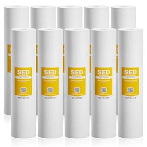 Max Water 10 Micron 20 x 2.5 Sediment Filter 20 inch Whole House BB Water Filteration System Replacement Compatible Cartridge DGD-5005-20, FP25B, AP810-6, FPMB5-20, P5-20, 155358-43, SDC-45-2005