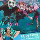 Mask Fins Snorkel Set, Snorkeling Gear for Adults, Panoramic View Snorkel Mask Anti-Fog, Adjustable Dive Flippers, Dry Top Snorkel and Travel Bag, Scuba Gear for Swimming Snorkeling Diving