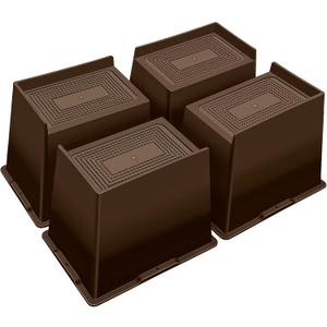 Bed Risers 6 Inch Heavy Duty,Oversized Couch Risers, Extra Wide Furniture Risers for Sofa Table Desk Headboard Chair Lifting,Rectangle Risering Blocks Support 6000 lbs(4 Pack Brown)