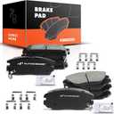 A-Premium Front and Rear Ceramic Disc Brake Pads Set Compatible with Select Chevy and GMC Models - Equinox, Terrain 2010-2017, with Hardware, 8 Pcs