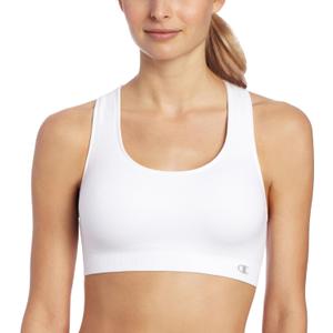 Champion Women's The Infinity Racerback Sports Bra (Retired Colors) (Medium, White)