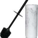 Contemporary Ribbed Design Resin Toilet Holder and Brush Set for Bathroom, Stylish and Durable Cleaning Tool with Modern Design, Compact for Efficient Cleaning