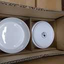 MALACASA 18 Pieces Porcelain Dinnerware Set, Modern White Dish Set for 6, Premium Serving Plates and Bowls Sets, Chip and Scratch Resistant Dishware Sets Kitchen Dishes Dining Ware Set, Series LEAH