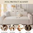 MYSKY HOME Couch Cover for Dogs Washable, Dog Sofa Couch Covers,Washable Non-Slip Couch Sofa Cover Protector Dog Mat for 2 Cushions and Sofas(Cream,27.6" x 59")