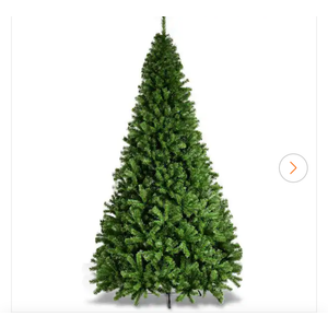 9 ft. Unlit PVC Slim Pencil Artificial Christmas Tree with Solid Metal Legs in Green