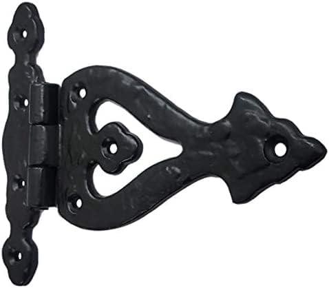 Adonai Hardware Alleluia Antique Cast Iron Vintage Heavy Duty T Hinges (5.3" x 1 Pack, Matte Black) for Barn Doors, Gates, Cabinets, Wardrobes, Sheds, Windows, Wooden Box, Chest and Trunks
