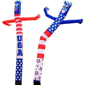 2 Pack 20 Ft Advertising Inflatable Dancer 4th of July Inflatable Decor Blow Up Tube Man Fourth of July Decor Outdoor Independence Day Air Inflatables for Party Yard, Blower NOT Included