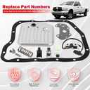 A500 A518 A618 46RE 47RE 48RE Transmission Filter Gasket Kit Fit for Dodge Ram 1500 2500 3500 Dakota Durango Grand Cherokee Jeep Chrysler 2000-up with Governor Pressure Sensor Solenoid 42RE 44RE