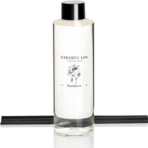 Chloefu LAN Gardenia Red Diffuser Refill 200ml/6.76 fl oz, Natural Essential Scented Oil, Best for Aromatherapy, SPA and Home, 0% Alcohol, A Fresh Clean Scent, Free Set of Diffuser Sticks