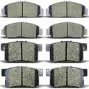 ALADICHE Front Rear Ceramic Disc Brake Pads For 2003 2004 2005 2006 2007 Honda Accord V6 (D537/D959)