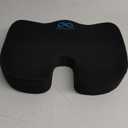 Everlasting Comfort Doctor Recommended Memory Foam Seat Cushion for Office Chairs & Car Seat - Ergonomic Office Desk Accessories for Tailbone Pain Relief, Sciatica & Back Support (Black)