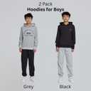 AEROPOSTALE Boys Hoodie 2 Pack Premium Comfy Fleece Hooded Pullover for Kids, Soft Boys Sweatshirts Set, Size 4-20 (Black, M)