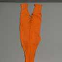 Avidlove Rhinestone Bodysuit Tops Sparkle Fishnet Lingerie Sexy Outfit for Women Mesh Body Suit Teddy Lingeries (Orange)