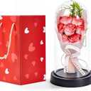 Preserved Flower Rose Gift for Women Mother's Day Birthday Gifts for Mom Wife Grandma Light Up Rose in A Glass Dome Gifts for Her Valentine Day Thanksgiving Pink