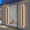 2 Pack 47.2In Long Outdoor LED Wall Lights IP65 Waterproof Black Modern Exterior Light 3000K for Courtyard Patio Porch