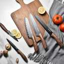 Cohesion 5 PCS Kitchen Knife Set with Magnetic Knife Strip for Wall, Ultra Sharp Kitchen Knives Set with Sheathes and Gift Box for Multipurpose Cooking with Ergonomic Handle