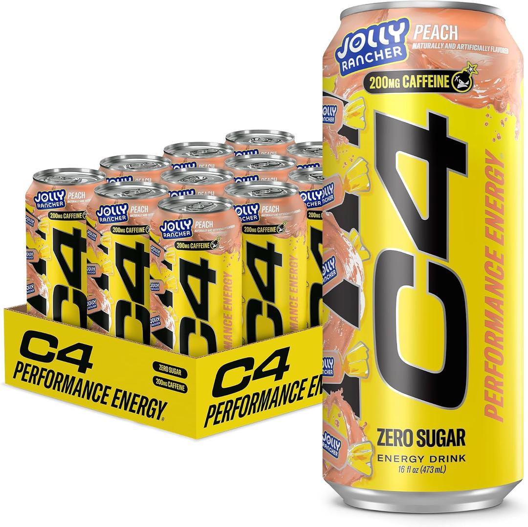 C4 Performance Energy Drink with Zero Sugar, 200mg Caffeine, 16 Fl Oz 12pk (EXP 04/30/27)