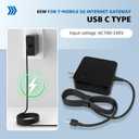 Power Adapter for T-Mobile 5G Internet Gateway for Arcadyan KVD21 Power Cord, USB Type C (5FT)