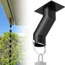 Rain Chain Gutter Adapter Kit for Drains Not Directly Under Gutter, Pinned Metal Rain Chain Installer - Black