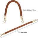 Afcabakila 12 Pack 6 Colors 11.8 Inch Shoulder Bag Purse Handles Short PU Leather Braided Purse Straps for Handbags DIY Replacement with Gold Lobster Clasps