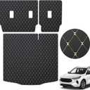 TTX LIGHTING Cargo Mat & Backrest Mat for Ford Escape 2020-2025 - Custom Fit PU Leather Trunk Liner All Weather Waterproof Rear Back Seat Cover (Black Gold)