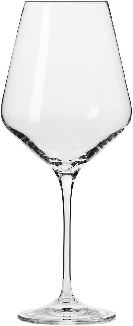 Krosno Classic Red Wine Glasses Set of 6 pieces, 16.6 oz, Avant-Garde Collection, Crystal Glass Thin Rim Long Stem Unique Elegant Premium, Dishwasher Safe, Made in Europe