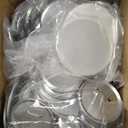 Mostme 100 Sets 3 inch Button Maker Supplies, 75mm Button Supplies Parts Badge Part, Buttons Making Supplies, Includes Metal Pin Back Cover, Metal Shells, Blank Paper&Clear Film