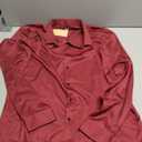 JEMITOP Men's Stretch Wrinkle Free Dress Shirt Formal Prom Wedding Long Sleeve Button Down Shirts Large, Maroon 