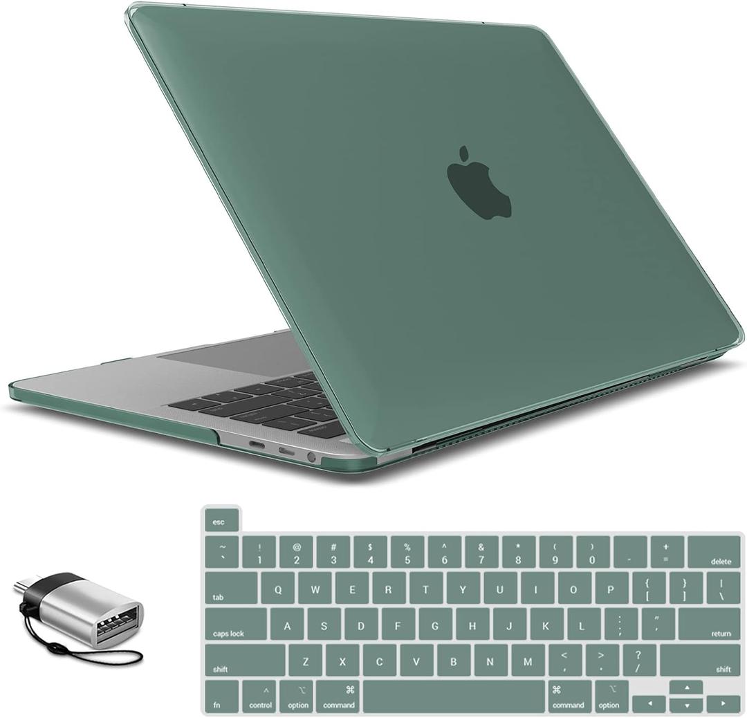 IBENZER Compatible with MacBook Pro 16 Inch Case A2141 Release 2020 2019, Hard Shell Case with Keyboard Cover & Type C Adapter for Old Version Mac Pro 16, Midnight Green, T16-MTGN+1TC
