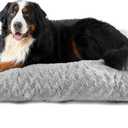 EHEYCIGA XXL Washable Dog Bed for Crate 47x29 Inch, Reversible Kennel Pad for Extra Large Dogs Weight Up to 100 lbs, Plush and Comfy Pet Sleeping Mat, Grey