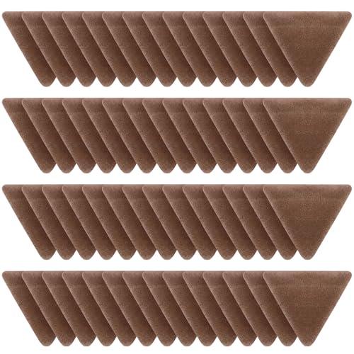 Suclain 48 Pcs Velour Triangle Powder Puff Soft Velour Makeup Puff for Face Powder Makeup Triangle Sponges for Wet and Dry Cosmetic Foundation Loose Mineral Body Tool(Brown)
