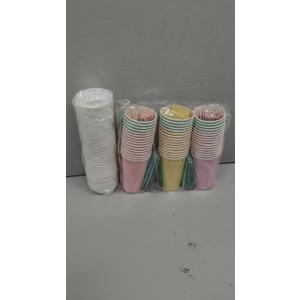 URATOT 60 Pieces 9 Ounce Disposable Paper Cups Pastel Rainbow Party Cups Drinking Cups for Party, DIY and Holiday, 6 Colors