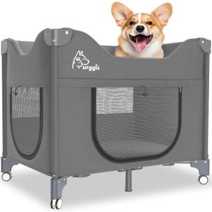 Upgraded Dog Bunk Bed, Portable Bedside Dog Bed, Dog Beds Attachment to Human Bed, Bedside Lounge Pet Bed for Small, Medium Cats & Dogs, Pet Window Perch-Grey