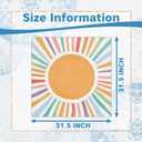 Boho Sun Mahjong Mat for Table 31.5 X 31.5 in, Gifts for Mahjong Players, Watercolor Boho Colorful Sunshine Anti-Slip Table Cover Tablecloth for Poker Board Card Tile Game Dominoes