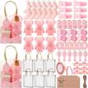 6 Set Spa Gifts Bulk for Women, Sleepover Party Favors Supplies for Bridesmaid Bridal Shower Wedding Guests Baby Shower Birthday Gift with Towels Socks Hair Tie Clip Eye Masks(Pink)