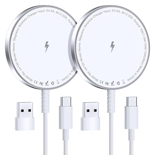 for MagSafe Charger: Magnetic Wireless Charging Pad for iPhone 17 16 15 14 13 12 Series & AirPods 4-2 Pro, Strong Magnet, Aluminum Alloy, USB-C/A Ports, Ultra-Thin & Portable, Ideal for Desk & Bedside