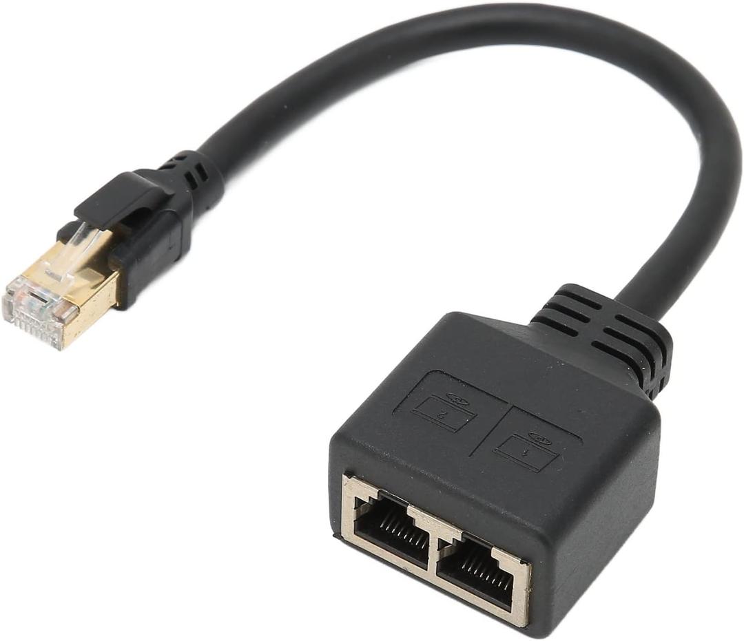 RJ45 Network 1 to 2 Port Ethernet Adapter Splitter, 1 Male to 2 Female LAN Ethernet Splitter Adapter Cable for All Networks, Homes and Offices, and All Broadband Connections