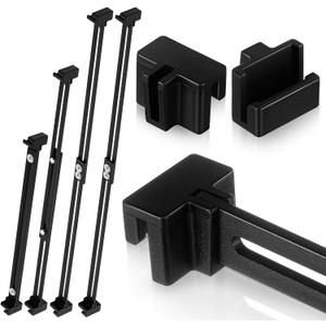 12 Pcs Metal Adjustable File Cabinet Rails Set Include 8 Hanging File Rail Clips 4 Cabinet Dividers Bars Suitable for Cabinets with Drawer Thickness Less Than 1/8 Inch(Black,10-18 Inch)