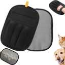 Double-Sided Pet Hair Removal Gloves - Reusable Static Removal Grooming Gloves for Dogs & Cats, Efficient Fur Removal Tool for Furniture, Carpet, Car Seats, Sofa, Bedding & Clothes (1 Pack)