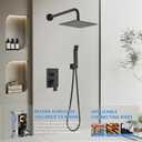 Shower Faucet Set Matte Black Shower System Knob Switch Diverter with High Pressure Handheld Spray Wall Mount 8 Inch Shower Head