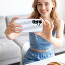 Compatible with MagSafe Striped Phone Case for Samsung Galaxy A15 5G, Cute Aesthetic Striped Magnetic Soft TPU and Hard PC Protective Phone Cover for Women Girls - Blue