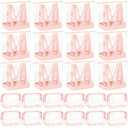 Sweetude 24 Pcs Clear Tote Bags with Makeup Bags, 16x13x5.5 Beach Tote Bags Bulk Waterproof for Women Team Travel Stadium(Orange Pink)