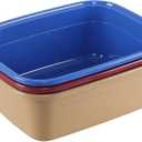 Wekioger Wash Basin 12 Quart, 3 Packs of Small Plastic Dish Pan