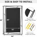 Rectangular Wall Mirror, 48''X24'' Matte Black Metal Framed Farmhouse Bathroom Mirrors for Bedroom Entryway Living Room, Hang Horizontally or Vertically