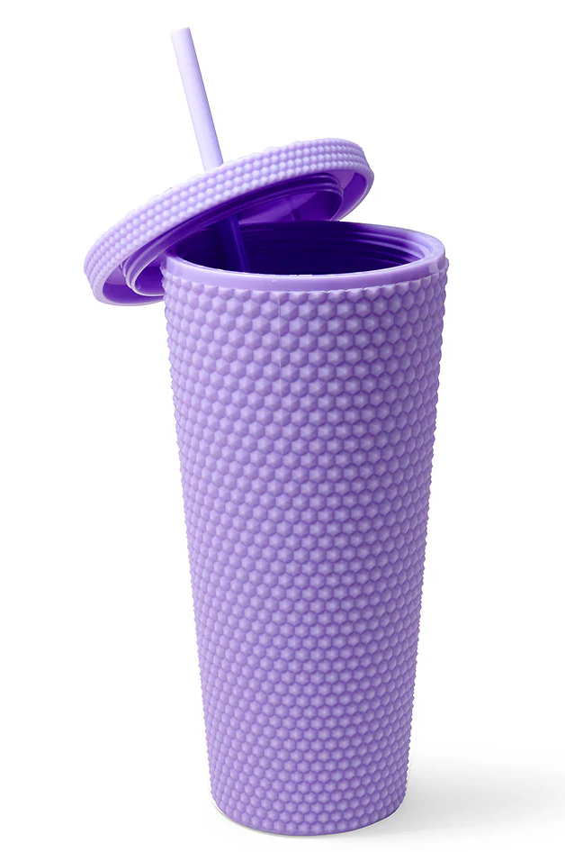 Manna Dusty Lavender/Light Purple Studded Tumbler Rubberized Finish 24oz