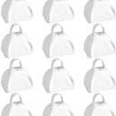 BLUE PANDA 3-inch Cowbells with Handle - Hand Percussion Cow Bells Noise Makers for Sporting Events, Football Games - Pack of 12 Cow Bell (White Cowbell)