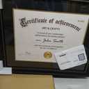 11x14 Diploma Frame with Mat or Display 15x18 Certificate without Mat, High Definition Tempered Glass, Acid-free Black Matt, Black with Gold Beads, Degree Frame for Graduation, 1 Pack, 15x18 Frame Matted for 11x14