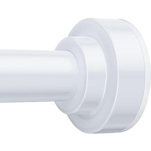 TEECK Shower Curtain Rod, 32-80 inch Adjustable Spring Tension Curtain Rod, Never Rust Anti-Slip Shower Curtain Rod for Bathroom, No Drilling, Never Collapse, Easy to Use, White